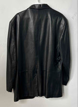 Load image into Gallery viewer, Alfani Mens Black Leather Long Sleeve Collared Button Front Jacket Size R42
