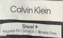 Load image into Gallery viewer, Calvin Klein Mens Black Regular Fit Wrinkle Free Dress Shirt Size XL 17 34/35