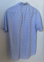Load image into Gallery viewer, Michael Kors Mens White Blue Floral Print Slim Fit Button-Up Shirt Size Large