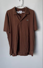 Load image into Gallery viewer, Lacoste Mens Brown Crocodile Logo Short Sleeve Spread Collar Polo Shirt Size 6