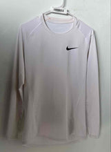 Load image into Gallery viewer, Nike Mens White Dri-Fit Long Raglan Sleeve Activewear T-Shirt Size Large