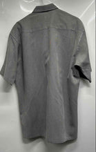 Load image into Gallery viewer, Pierre Cardin Mens Gray Short Sleeve Collared Button-Up Shirt Size Medium