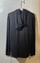 Load image into Gallery viewer, Express Mens Black Marled Print Knit Long Sleeve Pullover Hoodie Size Medium
