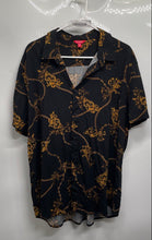 Load image into Gallery viewer, Guess Mens Black Printed Short Sleeve Collared Button-Up Shirt Size XXL