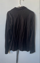 Load image into Gallery viewer, Zara Womens Black Long Sleeve Collared Regular Fit Tie Front Blouse Top Size XXL