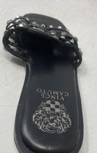 Load image into Gallery viewer, Vince Camuto Womens Neverna Black Leather Studded Slip-On Slide Sandals Size 8M