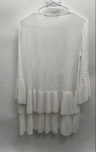 Load image into Gallery viewer, Zara Womens White V-Neck Pleated Long Bell Sleeves Mini Dress Size Small