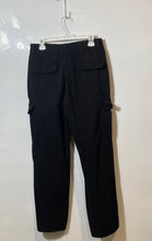 Load image into Gallery viewer, Zara Womens Black Cotton Pockets Straight Leg Cargo Pants Size 6S