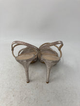 Load image into Gallery viewer, Aldo Womens Resurge Silver Tone Glitter Open Toe Stiletto Strappy Heels Size 6.5
