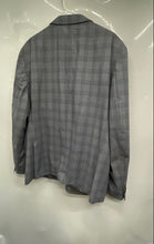 Load image into Gallery viewer, Perry Ellis Portfolio Mens Gray Plaid Long Sleeve Two-Button Blazer Size 48R