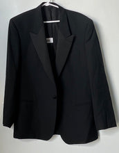 Load image into Gallery viewer, Lubiam Mens Black Long Sleeve Single-Breasted One-Button Blazer Size 50R