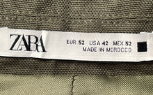 Load image into Gallery viewer, Zara Mens Green Cotton Linen Long Sleeve Notch Lapel Two-Button Blazer Size 42