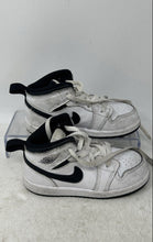 Load image into Gallery viewer, Nike Boys Air Jordan 1 DQ8425-132 White Black Leather Sneakers Shoes Size 8C