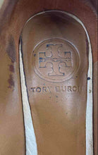 Load image into Gallery viewer, Authentic Tory Burch Womens Cream Beige Slip-On Wedge Pump Heels Sz 6.5M Damaged