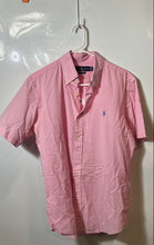 Load image into Gallery viewer, Ralph Lauren Mens Pink Printed Short Sleeve Custom Fit Button-Up Shirt Size M
