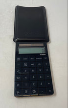 Load image into Gallery viewer, Canon X Mark I Black Solar Powered Handheld Calculator With Case Not Tested