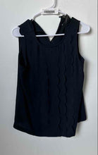 Load image into Gallery viewer, Banana Republic Womens Black Sleeveless Round Neck Scalloped Blouse Top Size PS