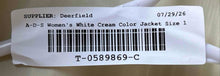 Load image into Gallery viewer, A.D.S Womens White Cream Color Long Sleeve Full-Zip Jacket Size 1