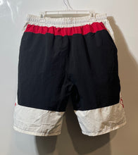 Load image into Gallery viewer, NBA Mens Red Black And White Drawstring Waist Sports Basketball Shorts Size L