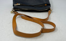 Load image into Gallery viewer, Divina Firenze Womens Black Brown Leather Outer Pocket Bottom Studs Shoulder Bag