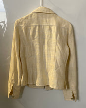 Load image into Gallery viewer, Vertigo Paris Womens Light Yellow Tweed Collared Button Front Blazer Jacket Sz L