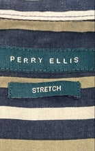 Load image into Gallery viewer, Perry Ellis Mens Multicolor Striped Short Sleeve Button-Up Shirt Size Medium