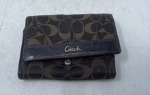 Load image into Gallery viewer, Coach Womens Brown Signature Print Jacquard Inner Divider Bifold Wallet