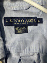 Load image into Gallery viewer, U.S. Polo Assn. Mens Blue Short Sleeve Collared Button-Up Shirt Size Large