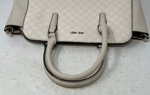 Load image into Gallery viewer, Nine West Womens Beige Monogram Leather Inner Pocket Double Handle Satchel Bag