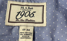 Load image into Gallery viewer, Jos. A Bank Mens Blue Polka Dot Long Sleeve Stretch Dress Shirt Size 17-34