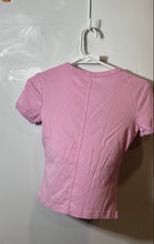Load image into Gallery viewer, Zara Womens Pink Crew Neck Short Sleeve Fitted Pullover T-Shirt Size Small