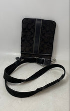 Load image into Gallery viewer, Coach Womens Black Signature Print Adjustable Strap Swingpack Crossbody Bag