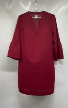 Load image into Gallery viewer, J.Crew Womens Burgundy Bell Sleeve Split Neck Knee Length Shift Dress Size 0
