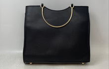 Load image into Gallery viewer, Bebe Womens Black Pebbled Leather Tassel Bottom Studs Double Handle Satchel Bag