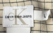 Load image into Gallery viewer, Calvin Klein Mens Beige Check Print Cotton Long Sleeve Button-Up Shirt Size L