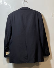 Load image into Gallery viewer, Haggar Mens Black Pinstripe Notch Lapel Two-Button Blazer Size 44L With Tag