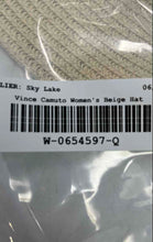 Load image into Gallery viewer, Vince Camuto Womens Beige Wide Brim Brown Ribbon Adjustable Straw Hat One Size