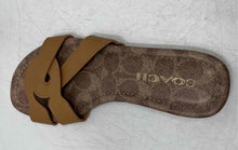 Load image into Gallery viewer, Coach Womens Brown Signature Print Slip-On Flat Slide Sandals Size 5.5