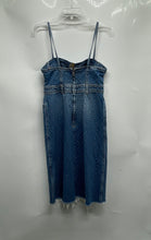 Load image into Gallery viewer, Zara Womens Blue Denim Spaghetti Strap Sleeveless Sheath Dress Size Small