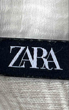 Load image into Gallery viewer, Zara Womens White Tie Neck Long Sleeve Button Front Blouse Top Size Small