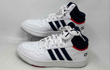 Load image into Gallery viewer, Adidas Mens Hoops 3.0 Mid White Blue Mid Top Lace-Up Sneaker Shoes Size 9.5