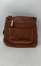 Load image into Gallery viewer, Steve Madden Womens Brown Pebbled Leather Adjustable Strap Zip Top Crossbody Bag