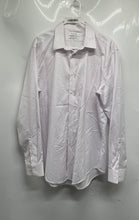 Load image into Gallery viewer, Calvin Klein Mens White And Purple Long Sleeve Slim Fit Dress Shirt Size XL 17