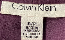 Load image into Gallery viewer, Calvin Klein Womens Purple Short Cap Sleeve V-Neck Blouse Top Size Small