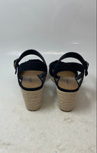 Load image into Gallery viewer, Lucky Brand Womens Mindra Black Wedge Heel Adjustable Espadrille Sandals Size 10