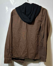 Load image into Gallery viewer, Aeropostale Mens Brown Cotton Long Sleeve Hooded Button-Up Shirt Size Small