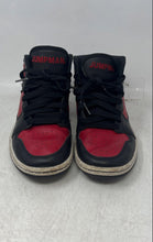 Load image into Gallery viewer, Nike Kids Jordan Access Red Black Leather Lace-Up Mid Top Sneaker Shoes Size 5Y
