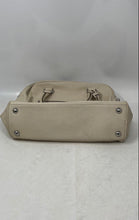 Load image into Gallery viewer, Michael Kors Womens Beige Pebbled Leather Double Handle Charm Satchel Bag
