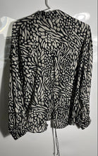 Load image into Gallery viewer, Zara Womens Gray Black Printed Long Sleeve Collared Button-Up Shirt Size S