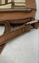 Load image into Gallery viewer, Nine West Womens Brown Geometric Print Leather Adjustable Strap Crossbody Bag